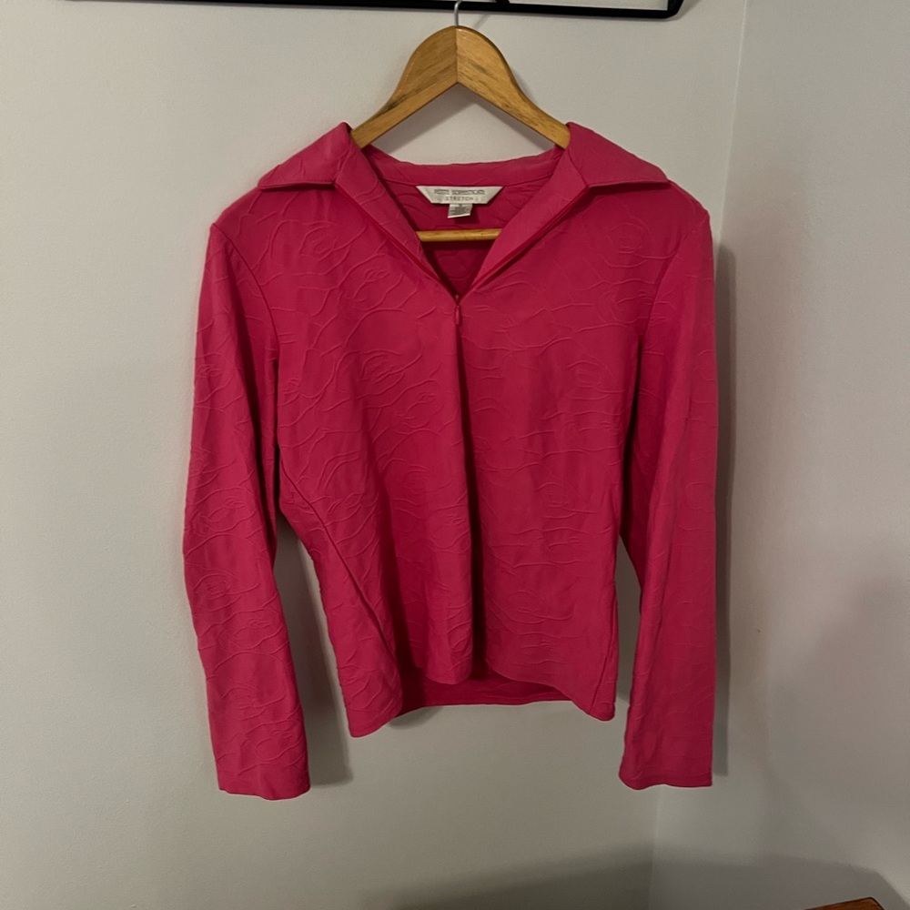 Petite Sophisticate Strech Pink Rose Pattern Altheic Jacket